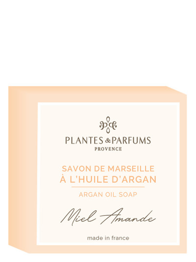 Savon de Marseille à l'huile d'Argan 100g Miel-Amande | PLANTES & PARFUMS