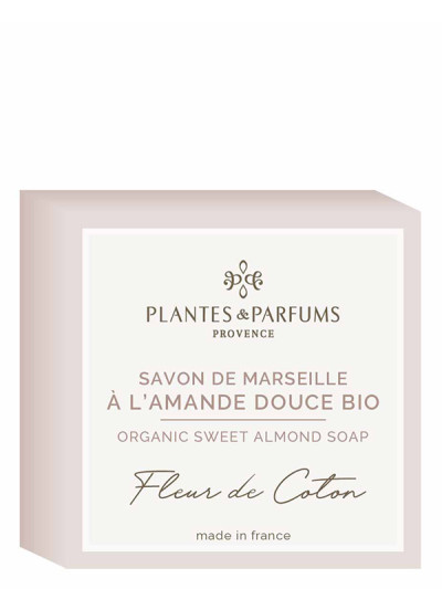 Marseilleseife mit Süssmandel 100g Baumwollblüte | PLANTES & PARFUMS