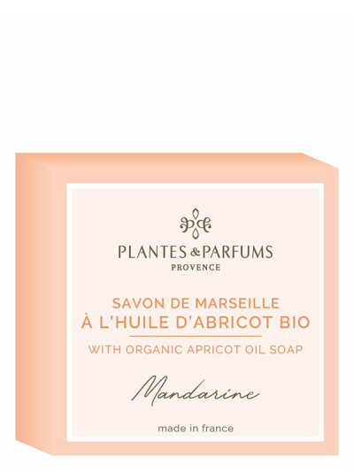 Savon de Marseille à l'Huile d'Abricot 100g Mandarine | PLANTES & PARFUMS