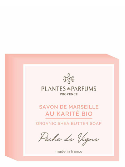 Savon de Marseille au Karité 100g Pêche de Vigne | PLANTES & PARFUMS