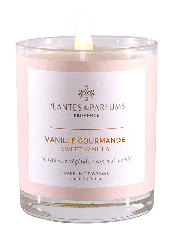 PLANTES & PARFUMS  Bougie parfumée Vanille Gourmande 180g