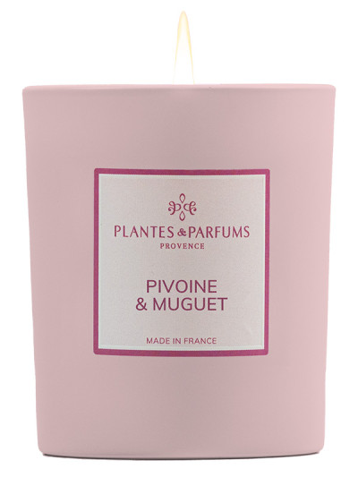 Bougie parfumée Pivoine & Muguet 180g | PLANTES & PARFUMS