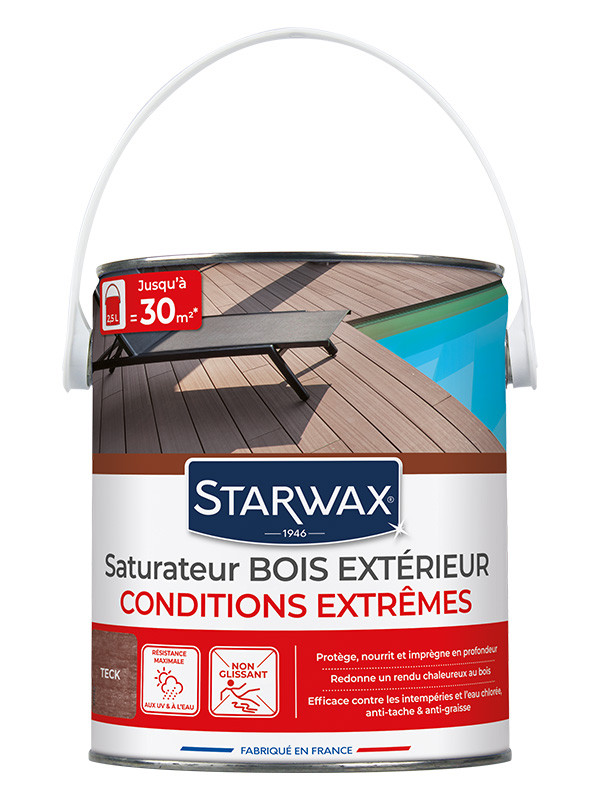 Marques Starwax Saturateur Haute protection terrasses bois teck 25L Marques Starwax Saturateur Haute protection terrasses bois teck 25L